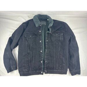 Levi’s Men’s Sz XL Sherpa Denim Trucker Jacket Black Duvall 16365-0054